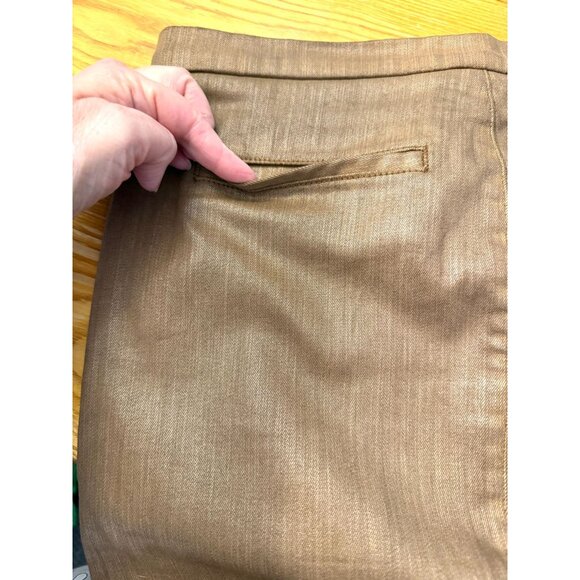 Level 99 Brown Pencil Skirt Size Small Sheen Sleek Modern Stretch Skirt Office - Picture 9 of 9